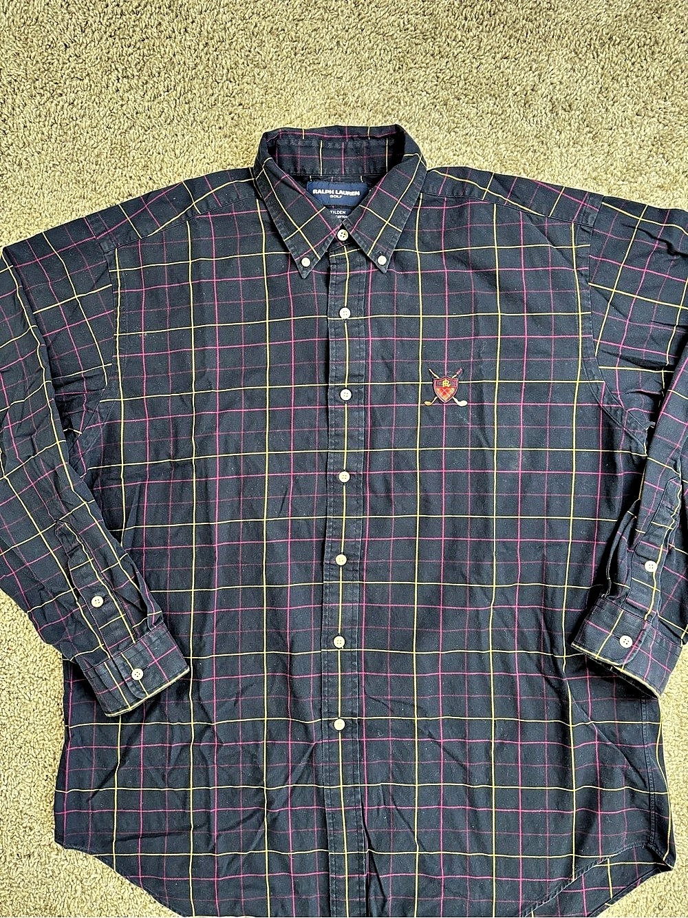 Ralph Lauren RLX Golf Plaid Cotton Shirt Size Large - Picture 2 of 6